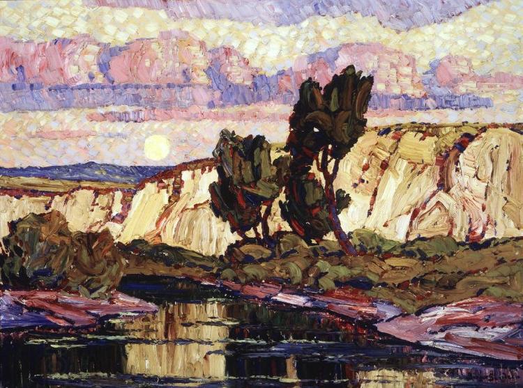 Sven Birger Sandzen Creek at Moonrise China oil painting art